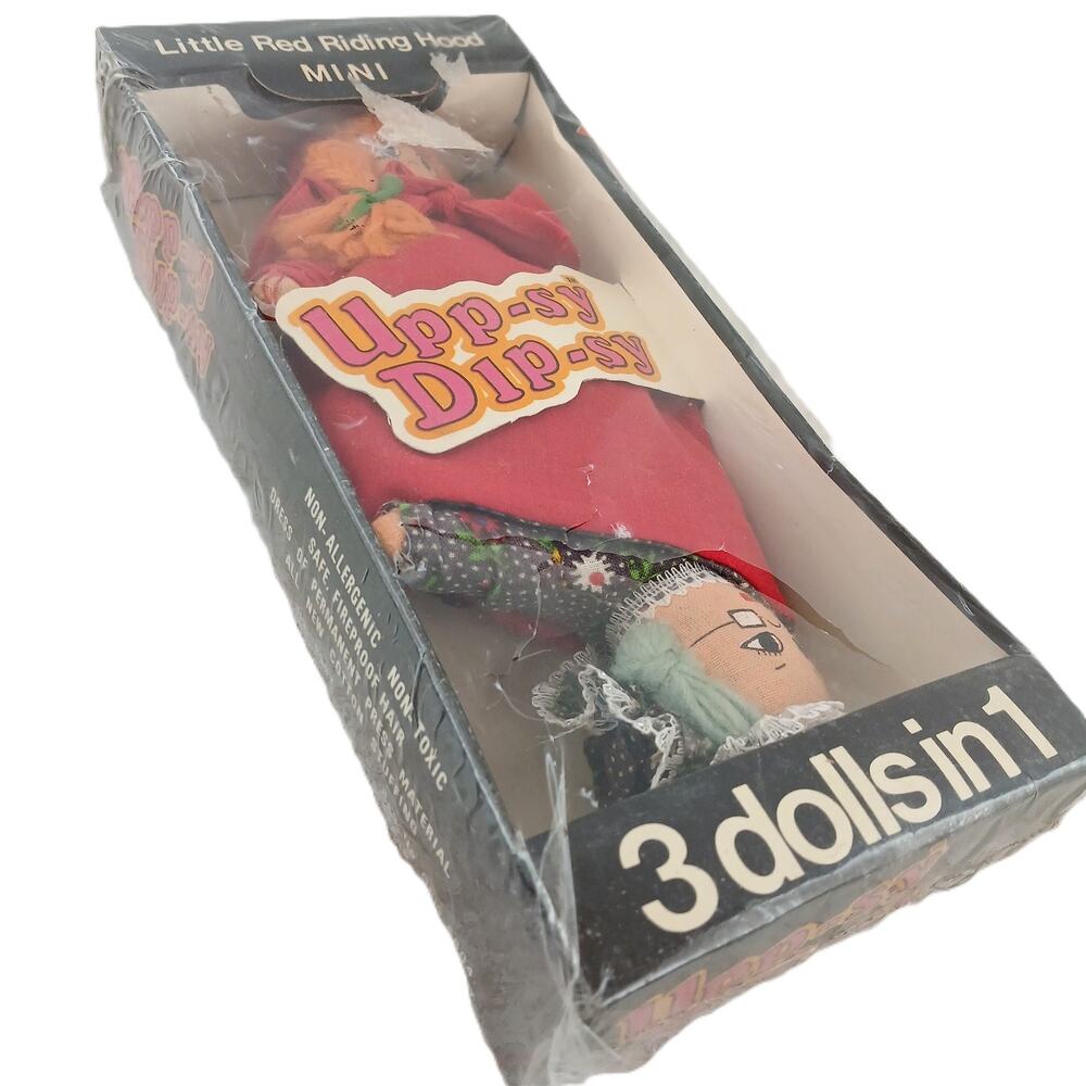 Vintage Uppsy Dipsy Mini Little Red Riding Hood 3-in-1 Flip Doll NIB 1980s Toy